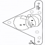 Bricolage coloriages - Drapeau - bonhomme de neige 2