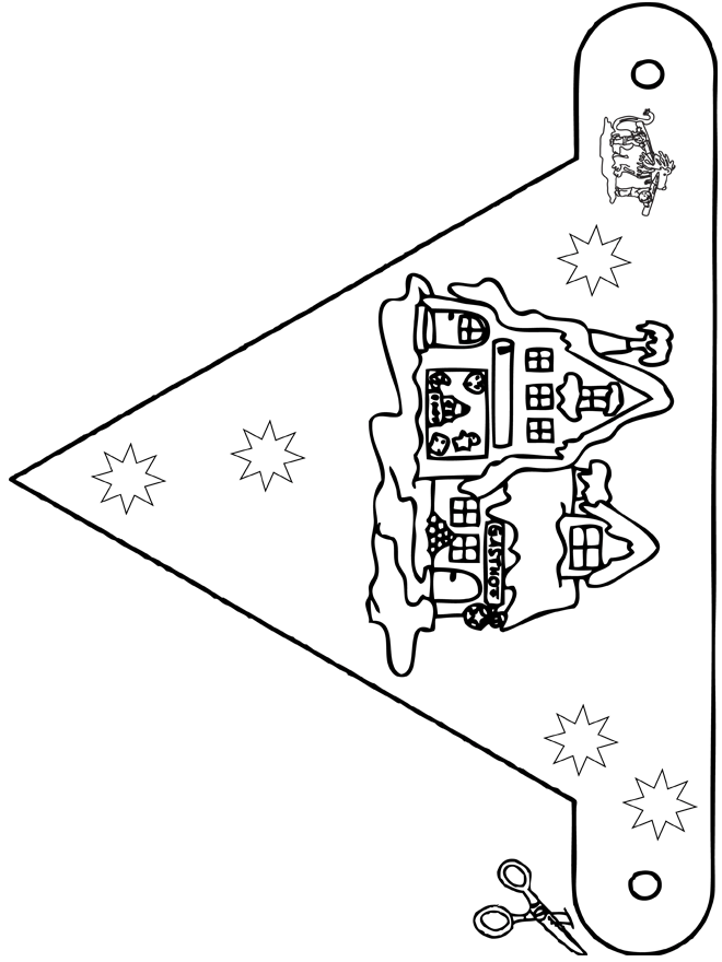 Drapeau - maisons - découpages