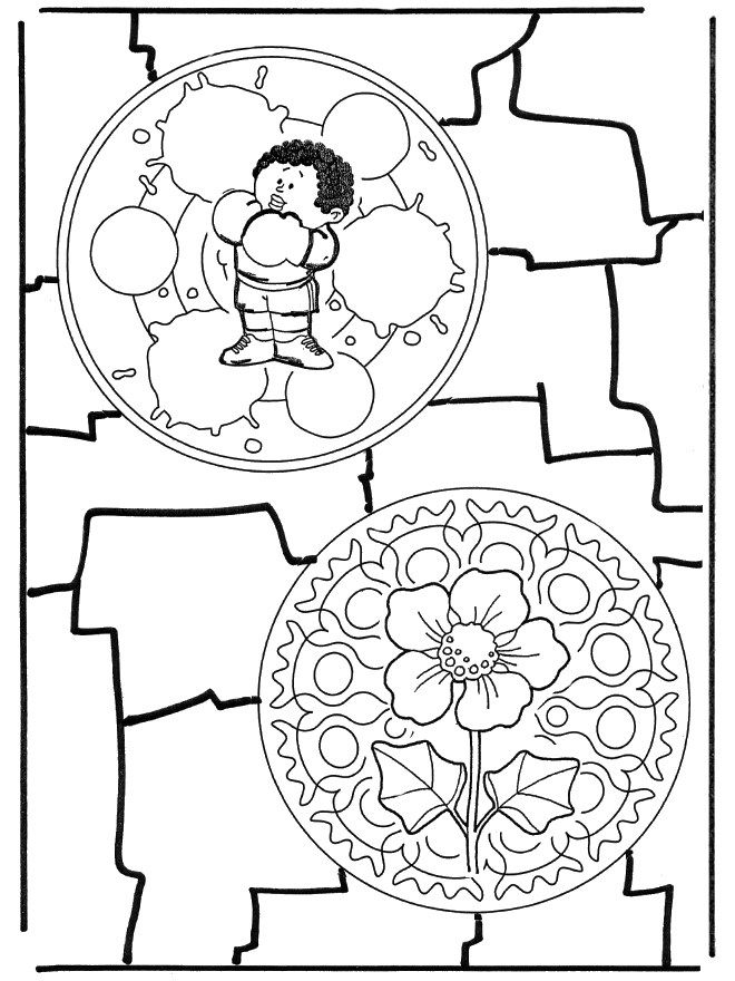 Duo mandala 8 - Coloriages Duo Mandala