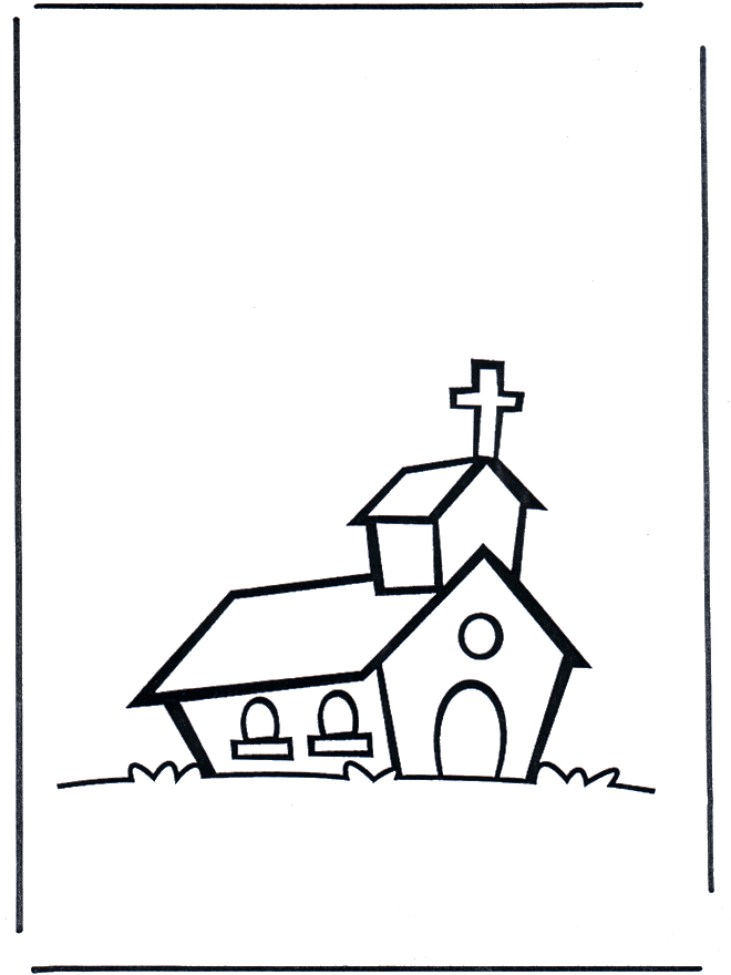 Eglise - Coloriages Maisons