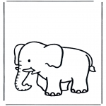 Coloriages d'animaux - Eléphant  3