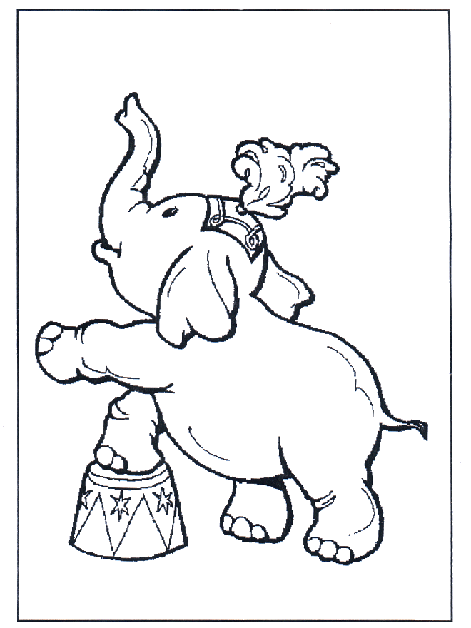 Eléphant de cirque - Coloriages Cirque