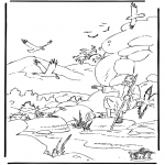 Coloriages Bible - Elie et les corbeaux