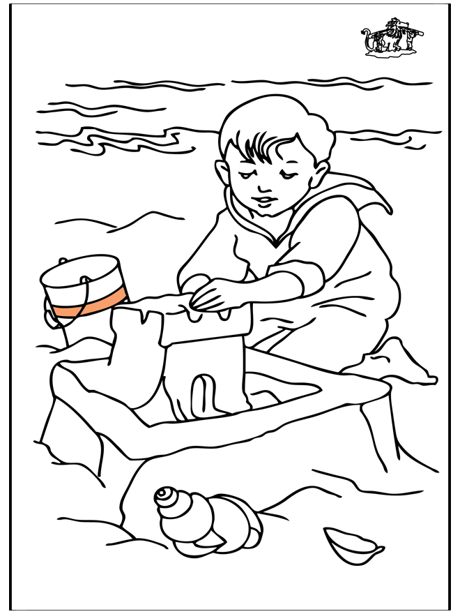 Enfant à la mer - Coloriages enfants