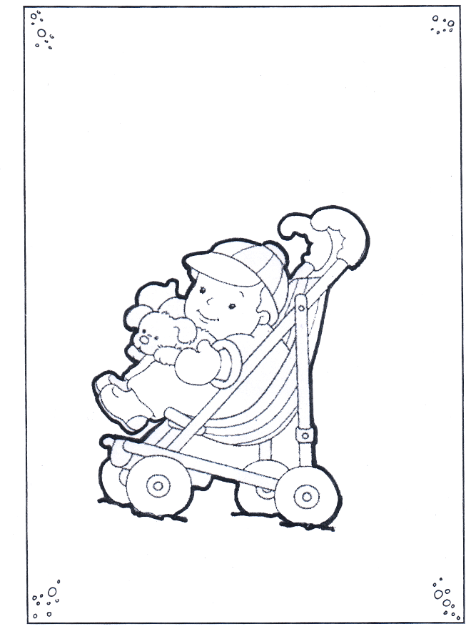 Enfant en poussette - Coloriages enfants