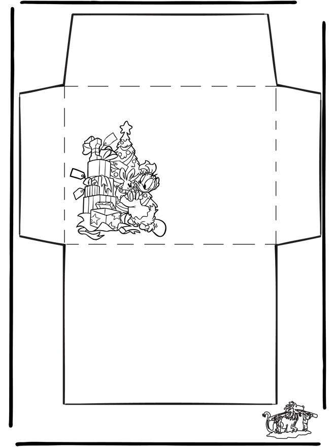 Coloriage n°3234 - Noël Enveloppe Enveloppe à imprimer