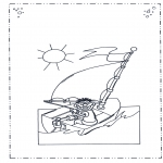 Coloriages pour enfants - Ernie sur bateau