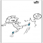 Coloriages faits divers - Fille avec le football