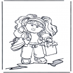 Coloriages pour enfants - Fille avec portable