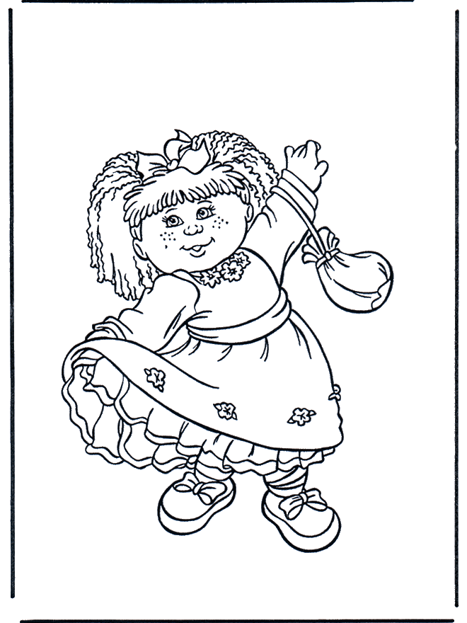 Fille en robe - Coloriages enfants