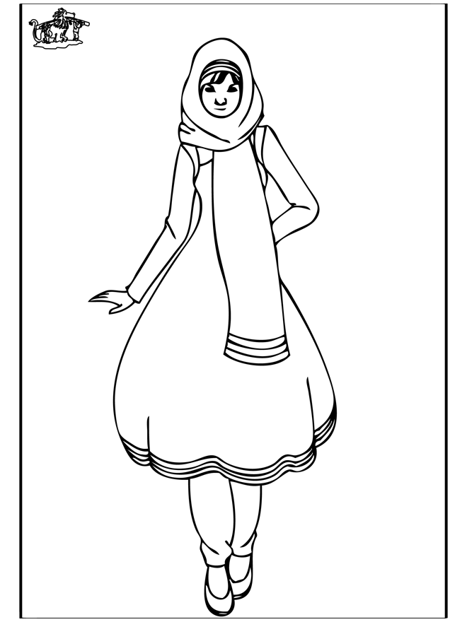 Fille orientale - Coloriages enfants