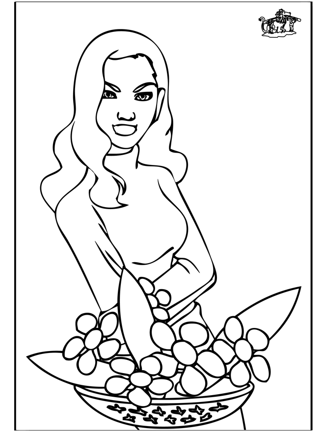 Fleurs pour la mère - Coloriages légumes