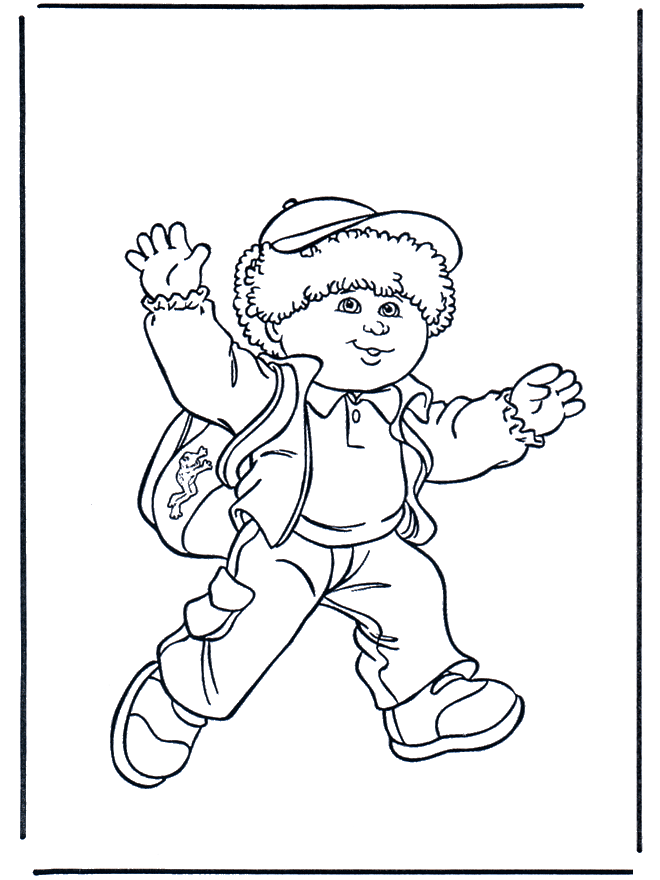 Garçon avec sac - Coloriages enfants