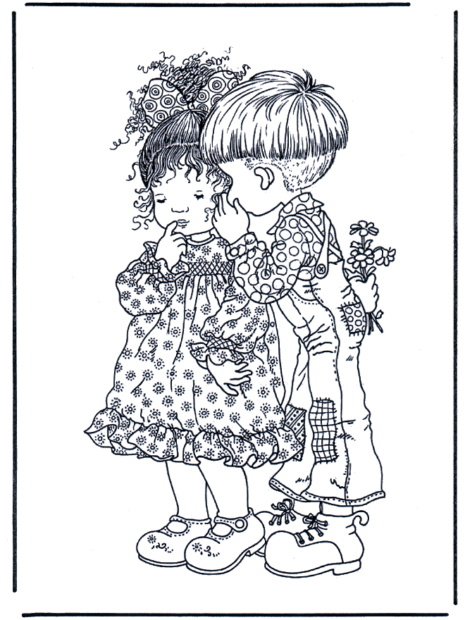 Garçon et fille - Coloriages Sarah Kay