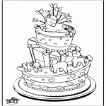 Coloriage thème - Gâteau de célébration