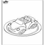 Coloriages faits divers - Gâteau de voiture