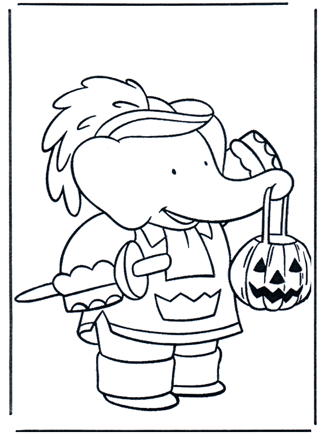 Halloween Babar - Coloriages Halloween