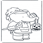 Coloriage thème - Halloween Babar