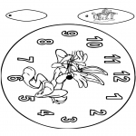 Bricolage coloriages - Horloge Bugs Bunny