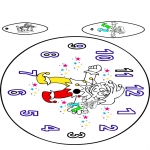 Coloriage thème - Horloge Carnaval