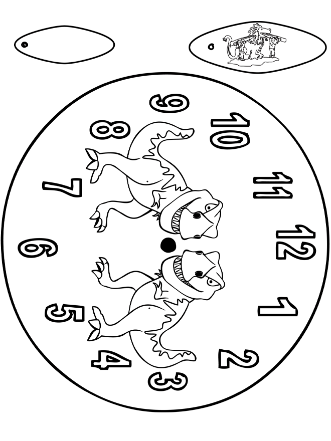 Horloge - dino - découpages
