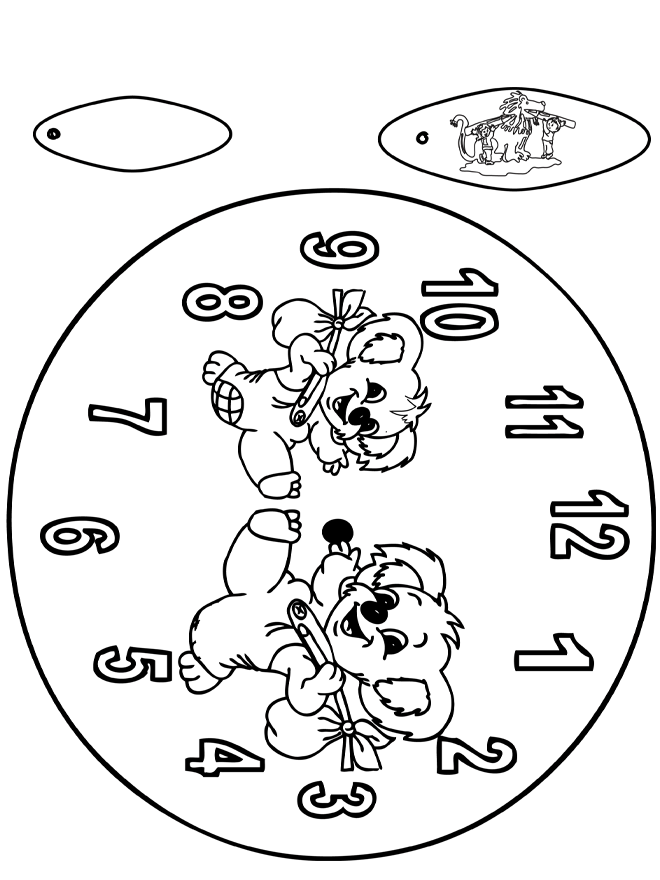 Horloge Koala - découpages