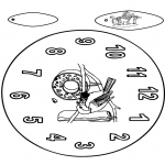 Bricolage coloriages - Horloge oiseau