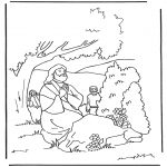 Coloriages Bible - Jésus prie dans le jardin