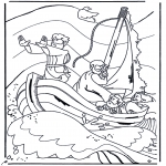 Coloriages Bible - Jésus sur le lac