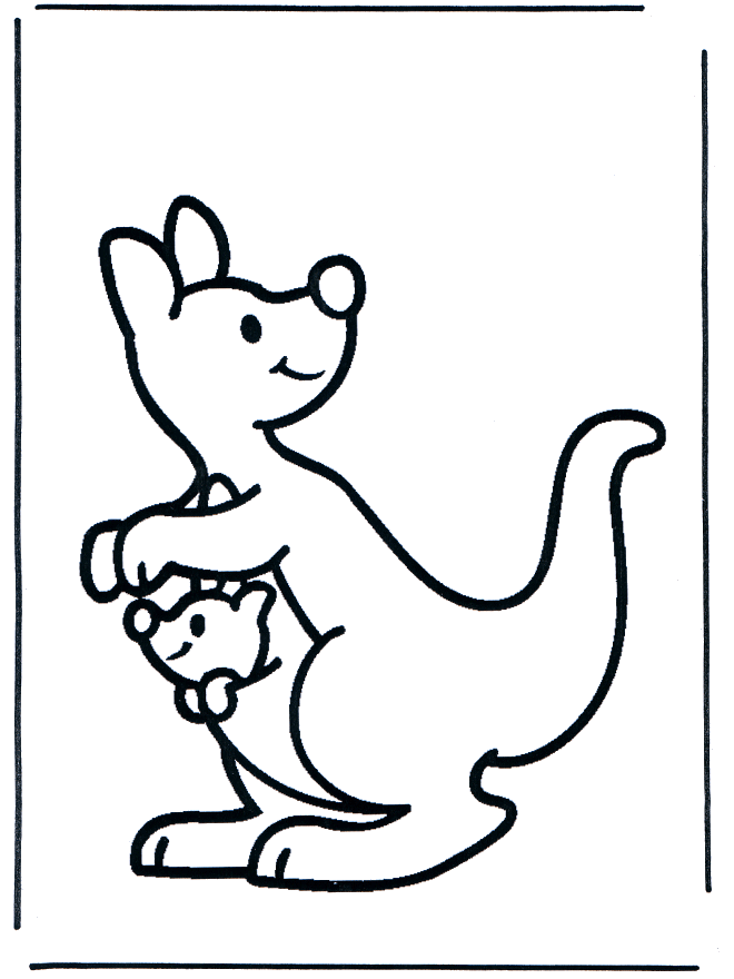 Kangourou pour les petits - Coloriages animaux