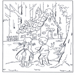 Coloriages faits divers - La maison de Hansel et Gretel