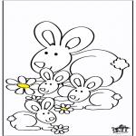 Coloriages d'animaux - Lapins 2