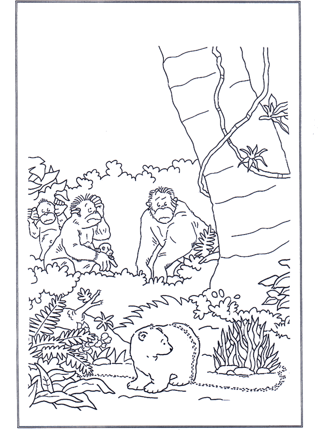 Lars dans la jungle - Coloriages Lars le petit ours