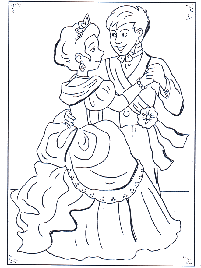 Le prince et Cendrillon - Coloriages Cendrillon