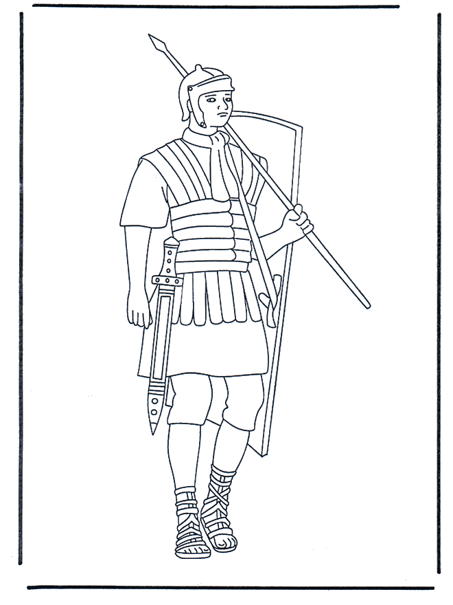 Le soldat romain 1 - Coloriages Romains