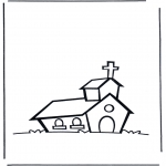 Coloriages Bible - L'eglise 1