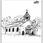 Coloriages Bible - L'eglise 2