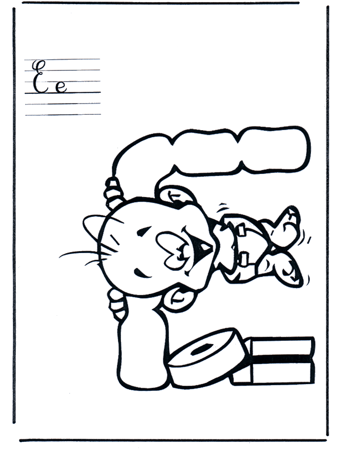 Lettre E - Coloriages alphabet