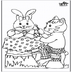 Coloriage thème - Lièvre de Pâques 20