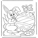 Coloriage thème - Lièvre de Pâques 5