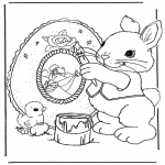 Coloriage thème - Lièvre de Pâques 9