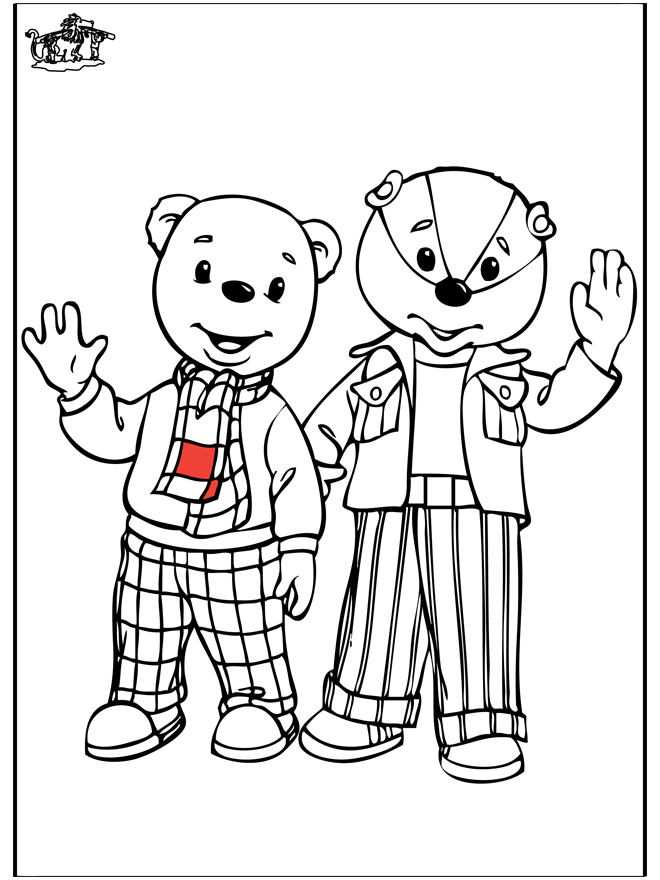 L'ours brun et son ami - Coloriages animaux