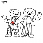 Coloriages pour enfants - L'ours brun et son ami