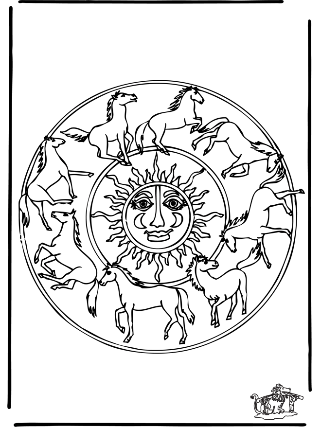 Mandala - chevaux 1 - Mandala d'animaux