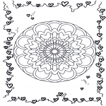 Coloriage thème - Mandala d'amour