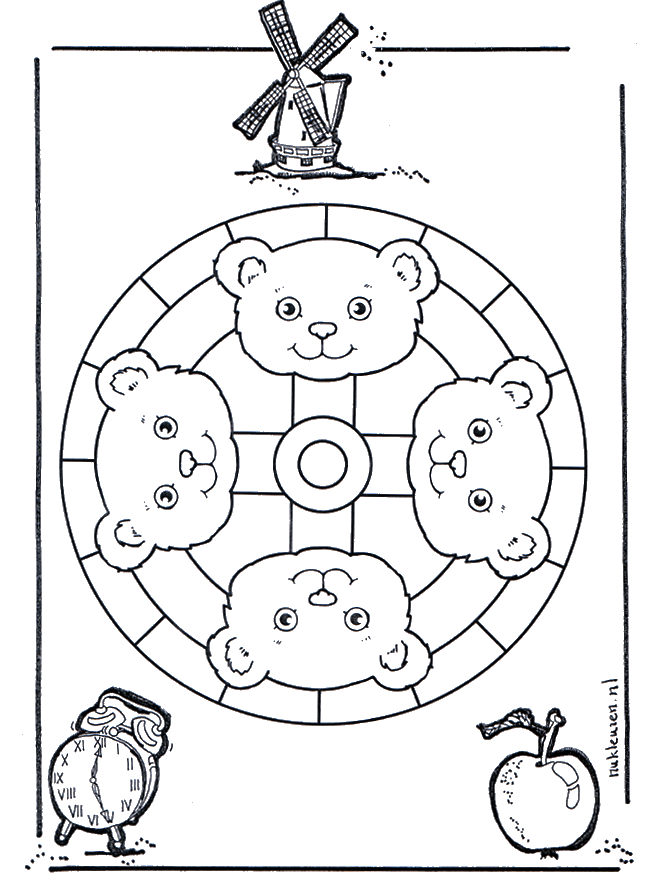 mandala d'ours - Mandala d'animaux