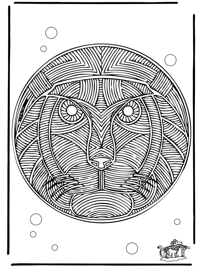 Mandala lion - Mandala d'animaux