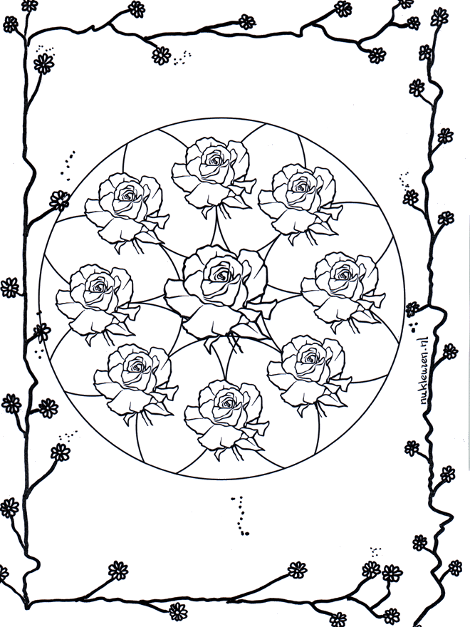 Mandala - rose 2 - Mandala de fleurs