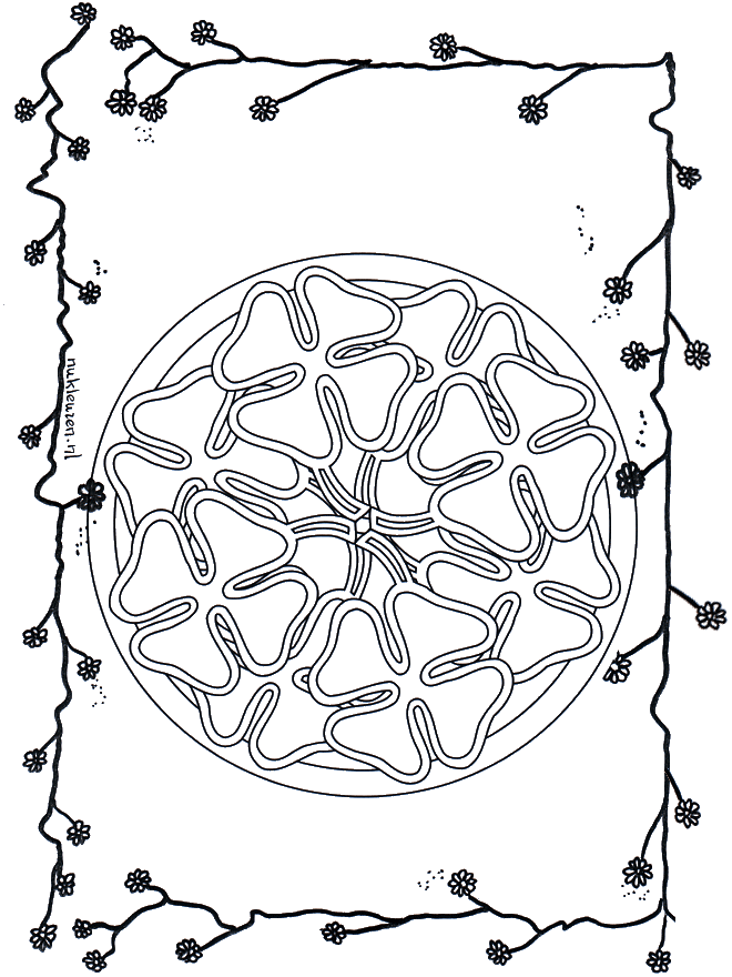 Mandala trèfle à quattre - Mandala de fleurs