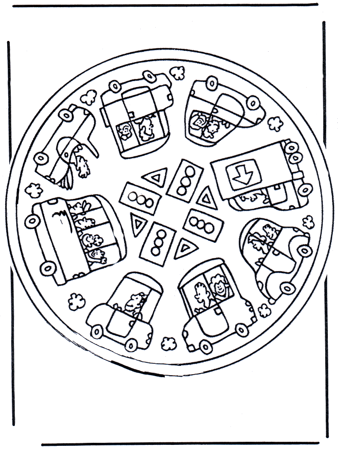 Mandala Voiture - Mandala d'enfant